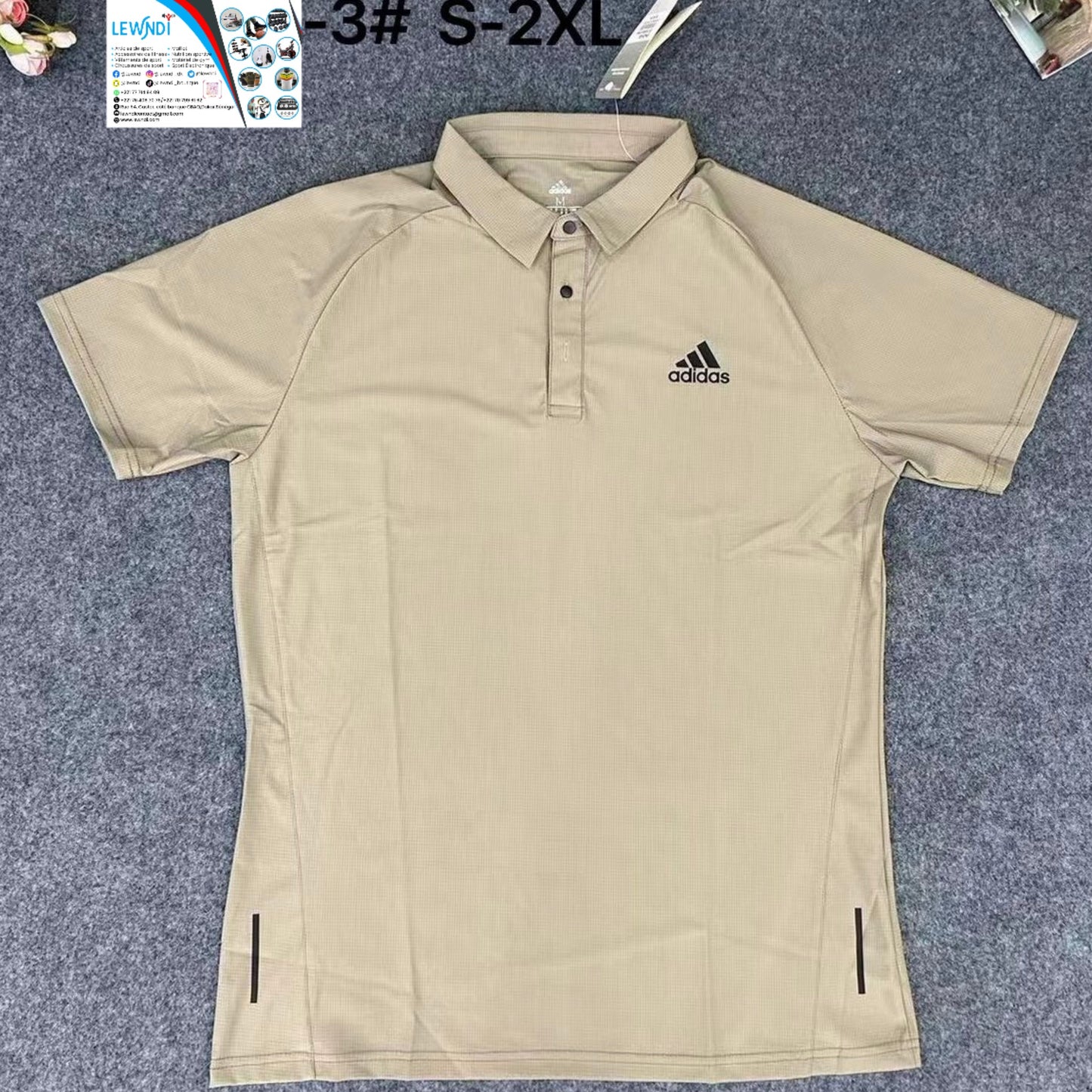 T-shirt col roulé (Beige) Adidas TCRMS10