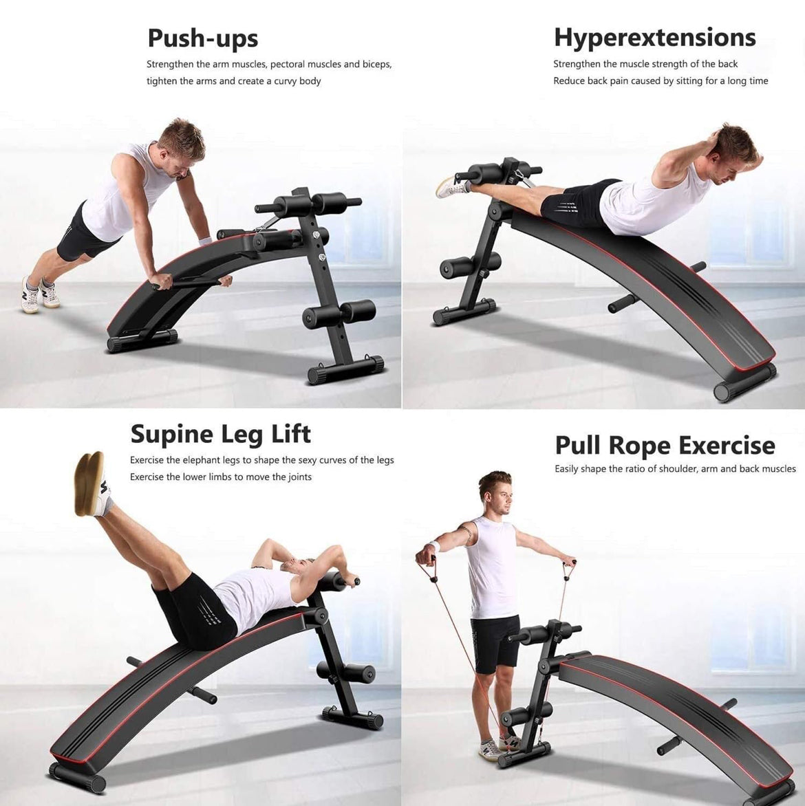 Banc d’entraînement de l’abdomen pliant réglable