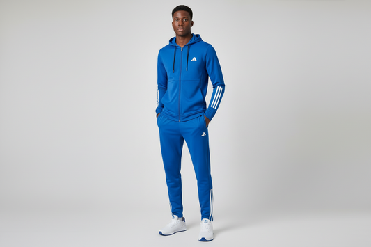 Ensemble survêtement Adidas Bleu avec capuche (coton) SACMS06