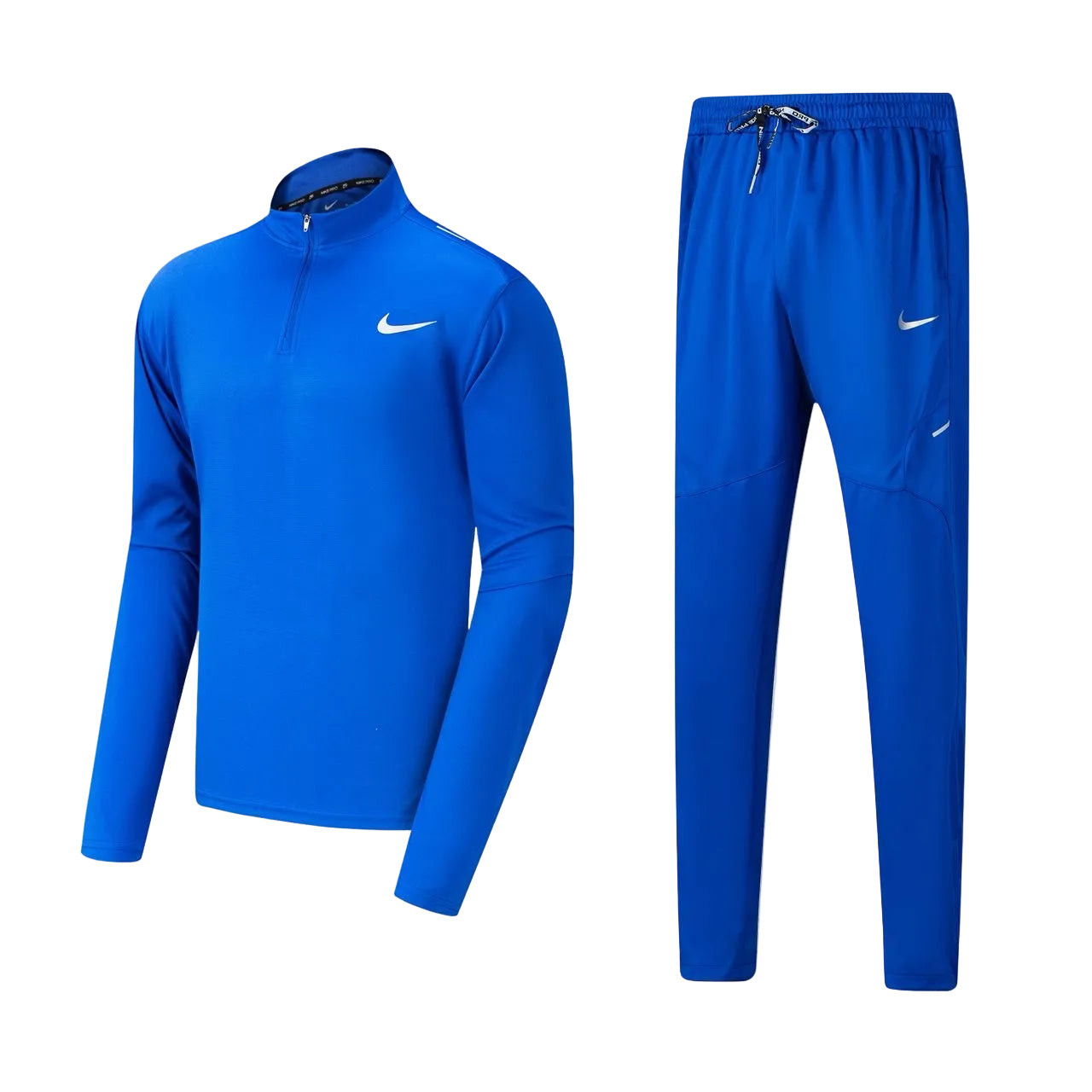 Ensemble Nike sport long manche col zippé avec pantalon jogging (Bleu) MSESLMN04