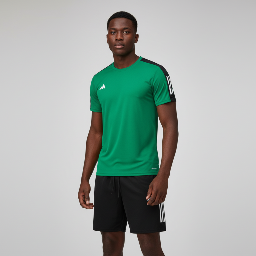 Ensemble de sport Adidas Unisexe – T-shirt & Short (Vert/Noir)