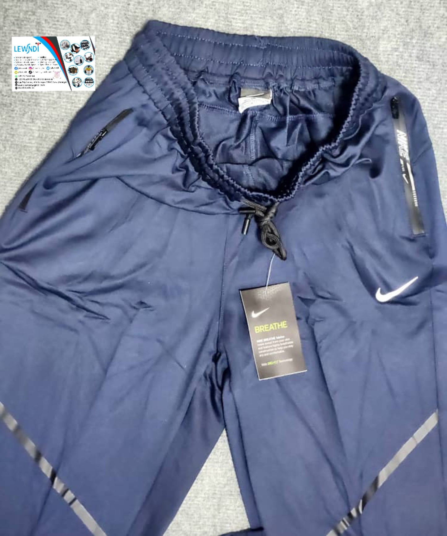 Pantalon jogging sport Nike (bleu foncé) avec fermeture TSPJ08