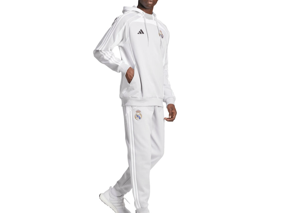 Ensemble survêtement REAL MADRID Saison 2025-2025 URBAN PURIST (BLANC/GRIS) avec capuche