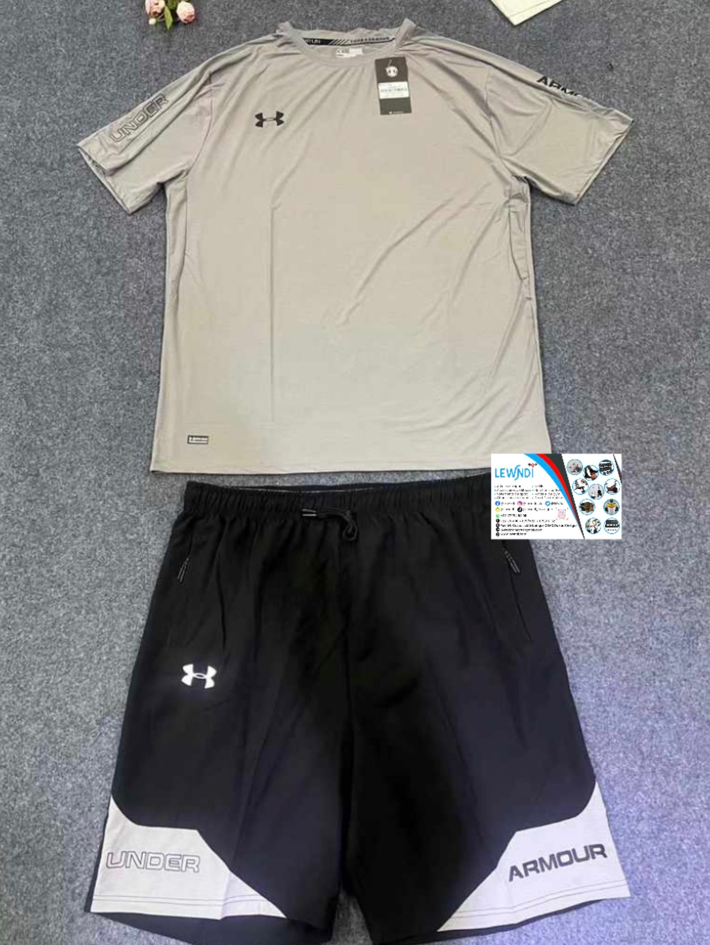 Ensemble T-shirt avec short Under Armour (Gris/Noir) MS-16