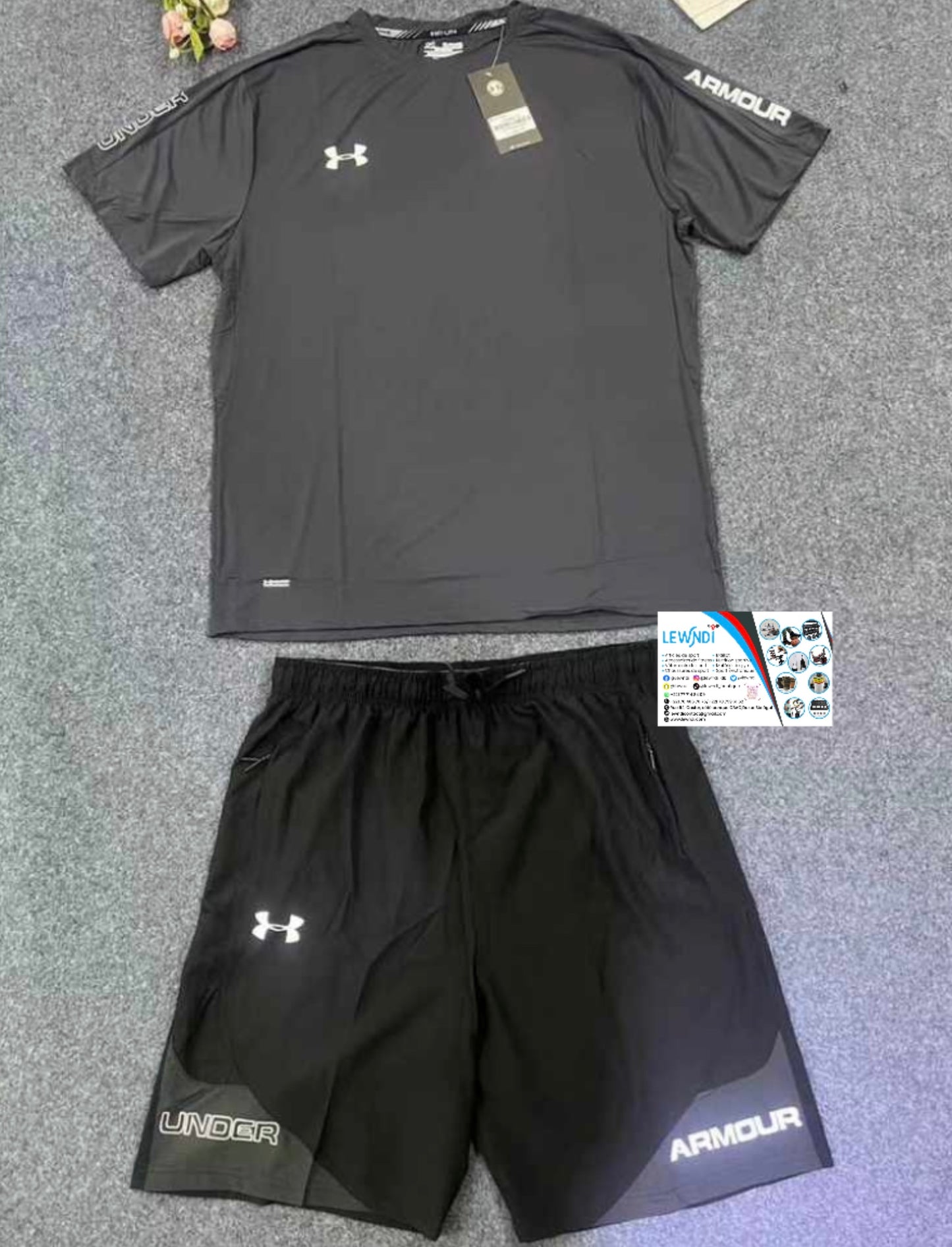 Ensemble T-shirt avec short Under Armour (Gris Foncé/Noir) MS-15
