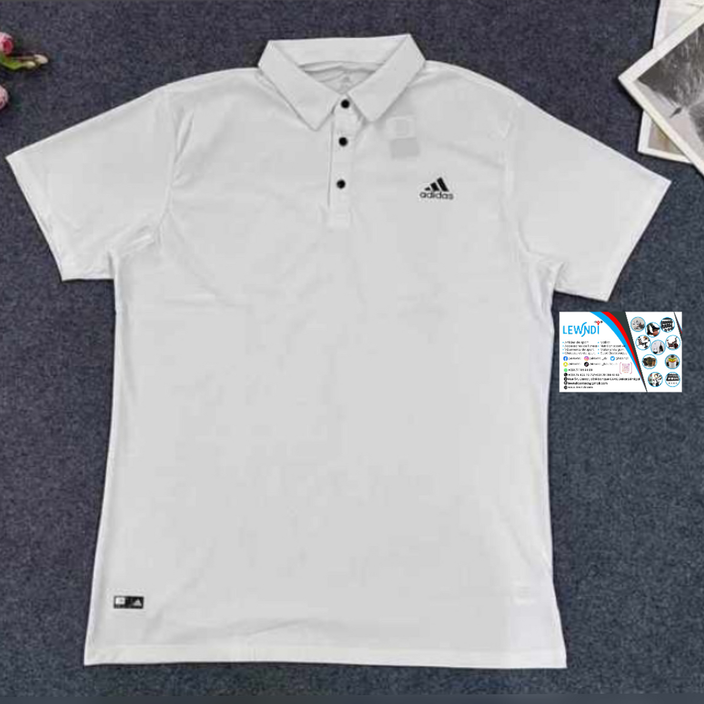 T-shirt à col roulé Adidas blanc MSL07