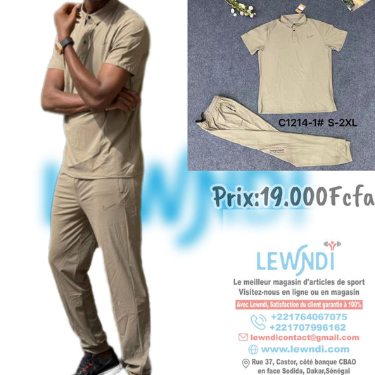 Ensemble classique col roulé avec pantalon (Beige) Nike ECPMS05