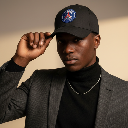 Casquette PSG Noire Ajustable – Logo Paris Saint-Germain Brodé | Unisexe