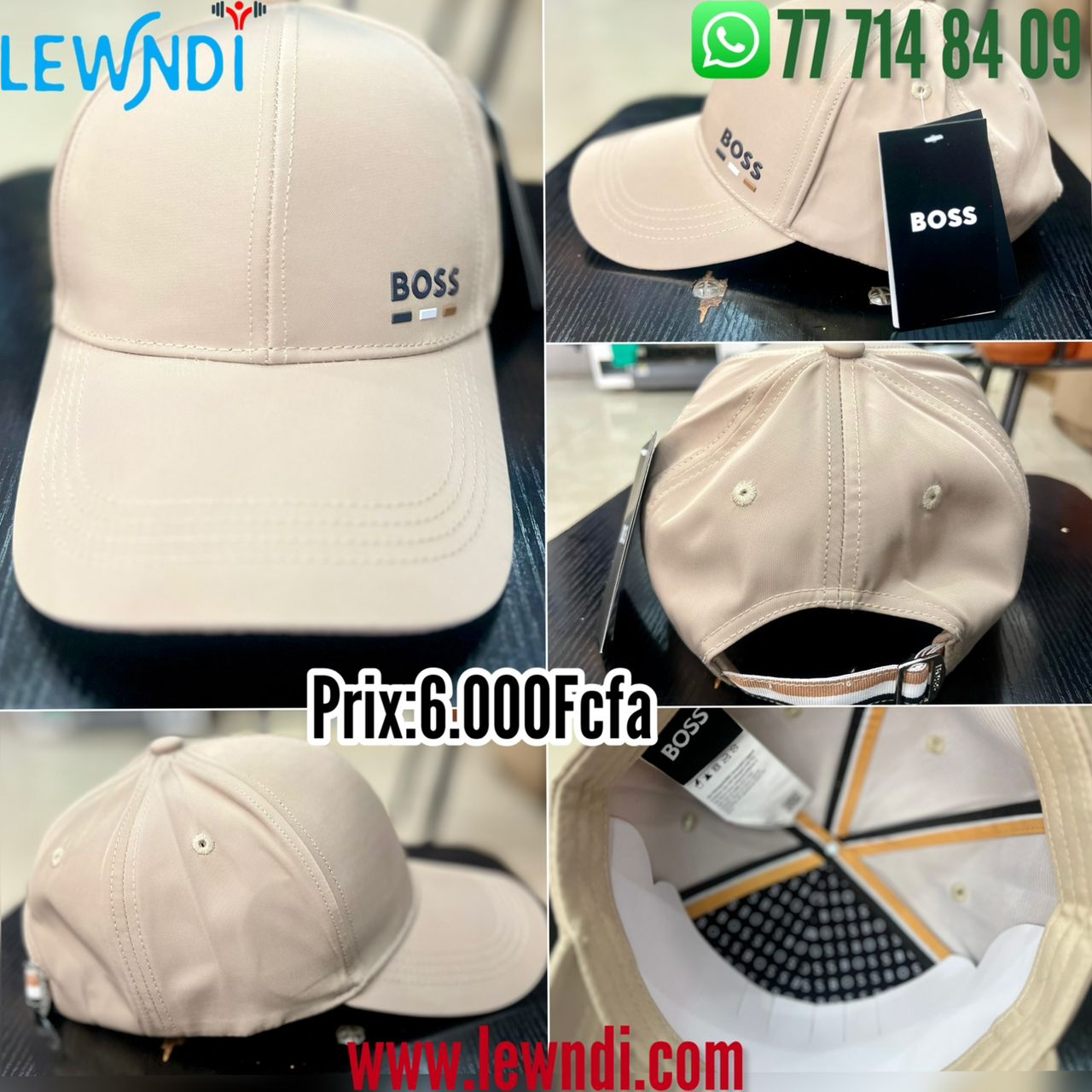 Casquette Boss biege(tricolore) Ajustable – Logo Brodé | Unisexe