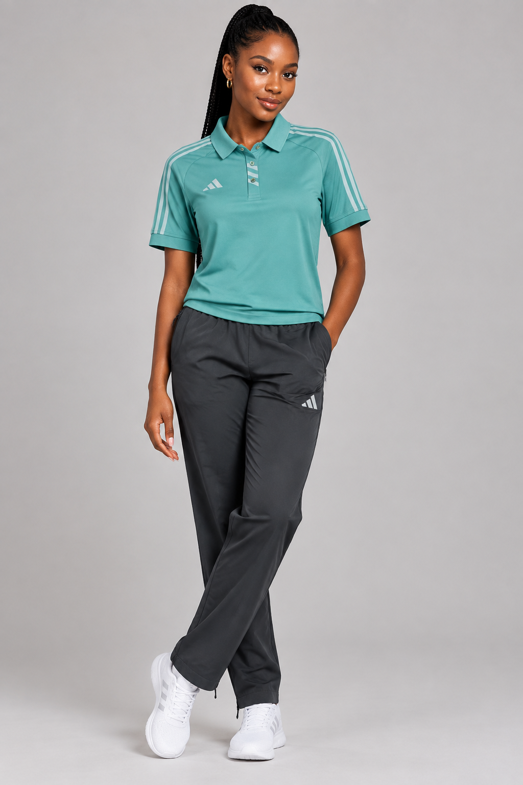 Ensemble Polo & Pantalon de Sport Adi-das (bleu turquoise/Gris) TSCETPA01