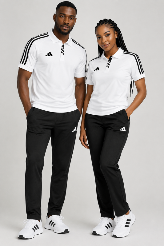 Ensemble Polo & Pantalon de Sport Adi-das (Blanc/Noir) TSCETPA05