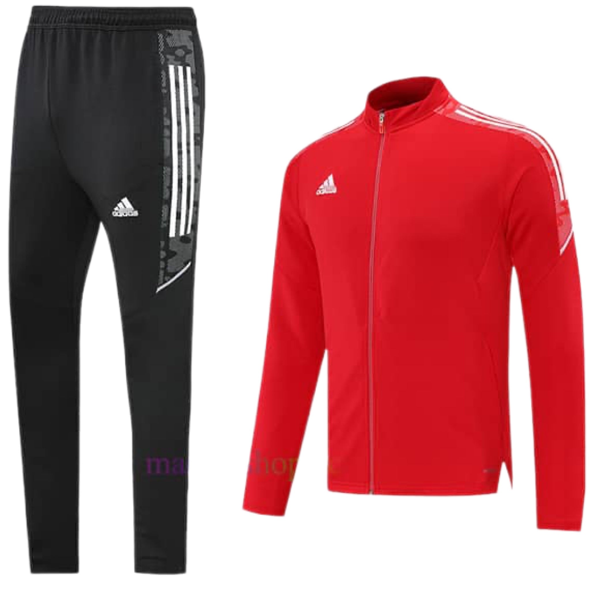 Ensemble survetement adidas rouge best sale