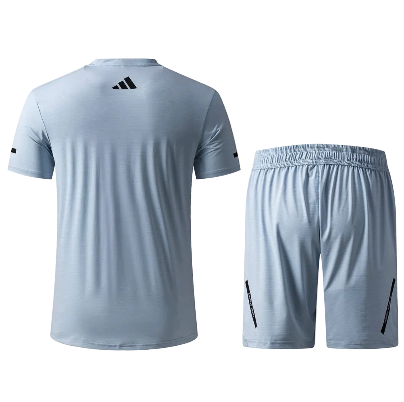Ensemble Fitness (Adi-das) – T-shirt & Short sport Bleu Ciel TSMSEF01
