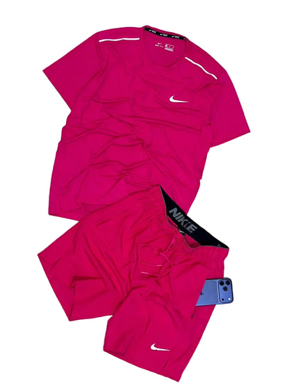 Ensemble T-shirt et Short Sport NI-KE avec fermeture Unisexe Rose