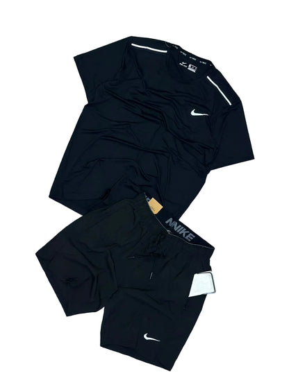 Ensemble T-shirt et Short Sport NI-KE avec fermeture Unisexe Noir