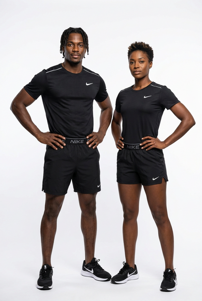 Ensemble T-shirt et Short Sport NI-KE avec fermeture Unisexe Noir