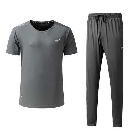 Ensemble Sport (NI-KE) – T-shirt & Pantalon Style Performance Gris TPESMSN09