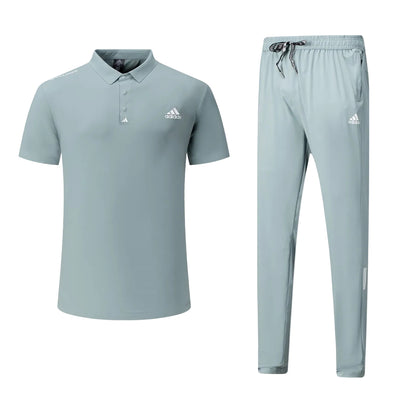T-shirt col roulé Adi-das et pantalon jogging avec fermeture (Gris) TPJFMAS02