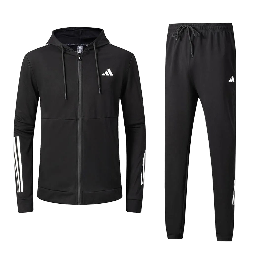 Ensemble survêtement Adidas Noir avec capuche (coton) SACMS01