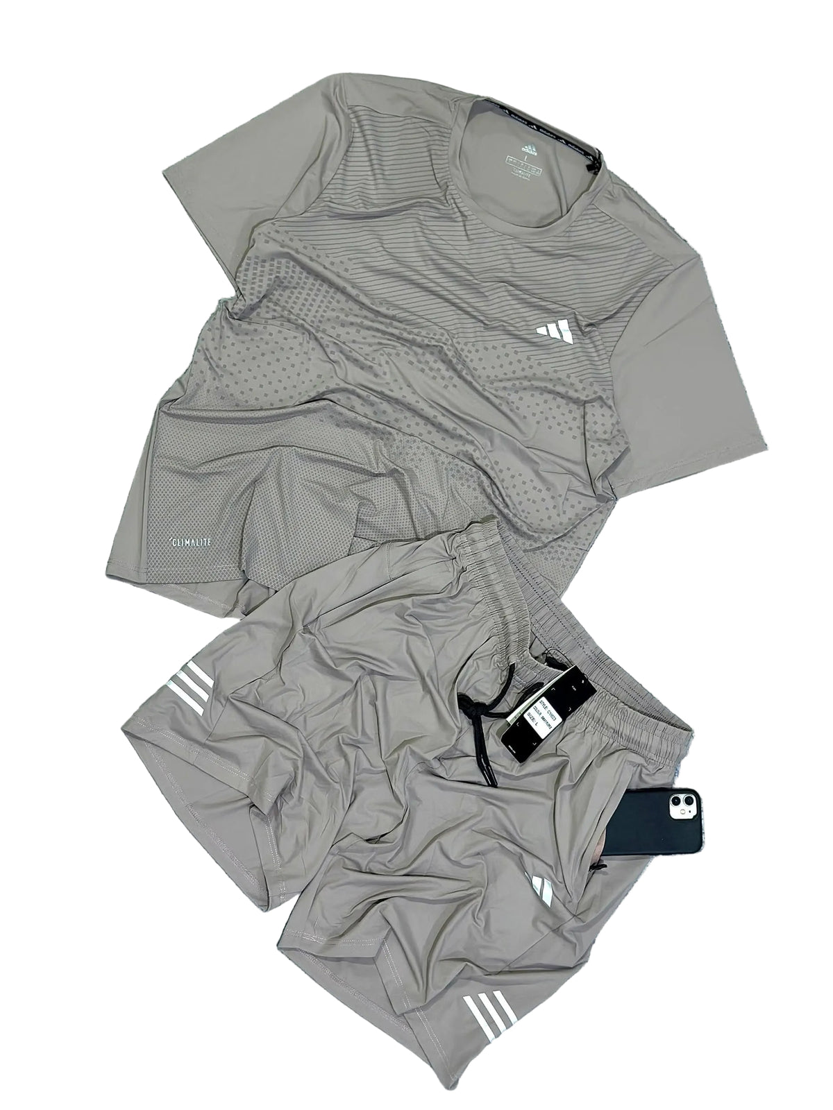 Ensemble de T-shirt et Short Unisexe Adi-das (Climalite) Sport confort Marron