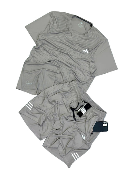 Ensemble de T-shirt et Short Unisexe Adi-das (Climalite) Sport confort Marron