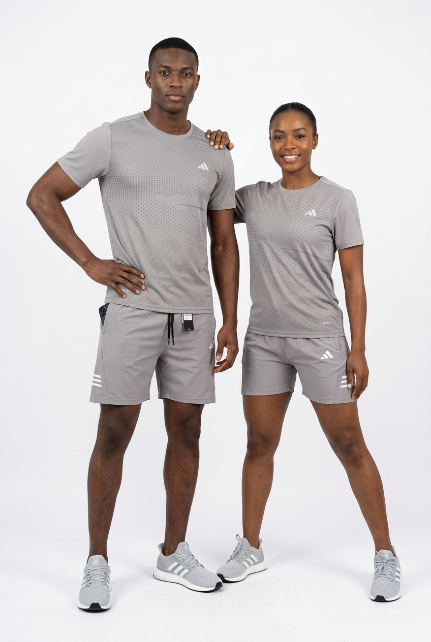 Ensemble de T-shirt et Short Unisexe Adi-das (Climalite) Sport confort Marron