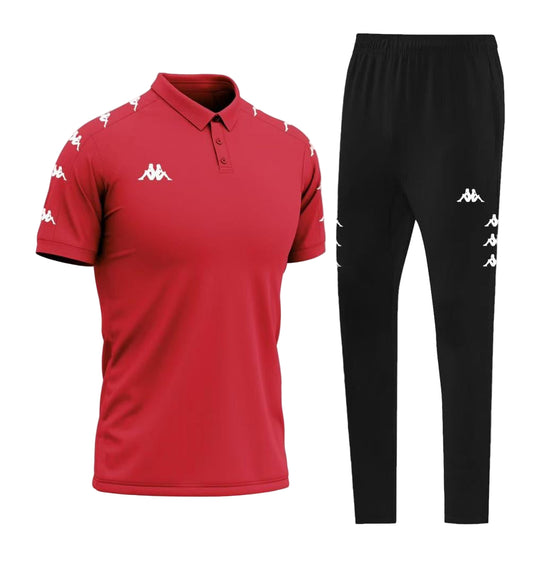 Ensemble Polo & Jogging Kappa (Rouge/Noir)– Style Sport Premium