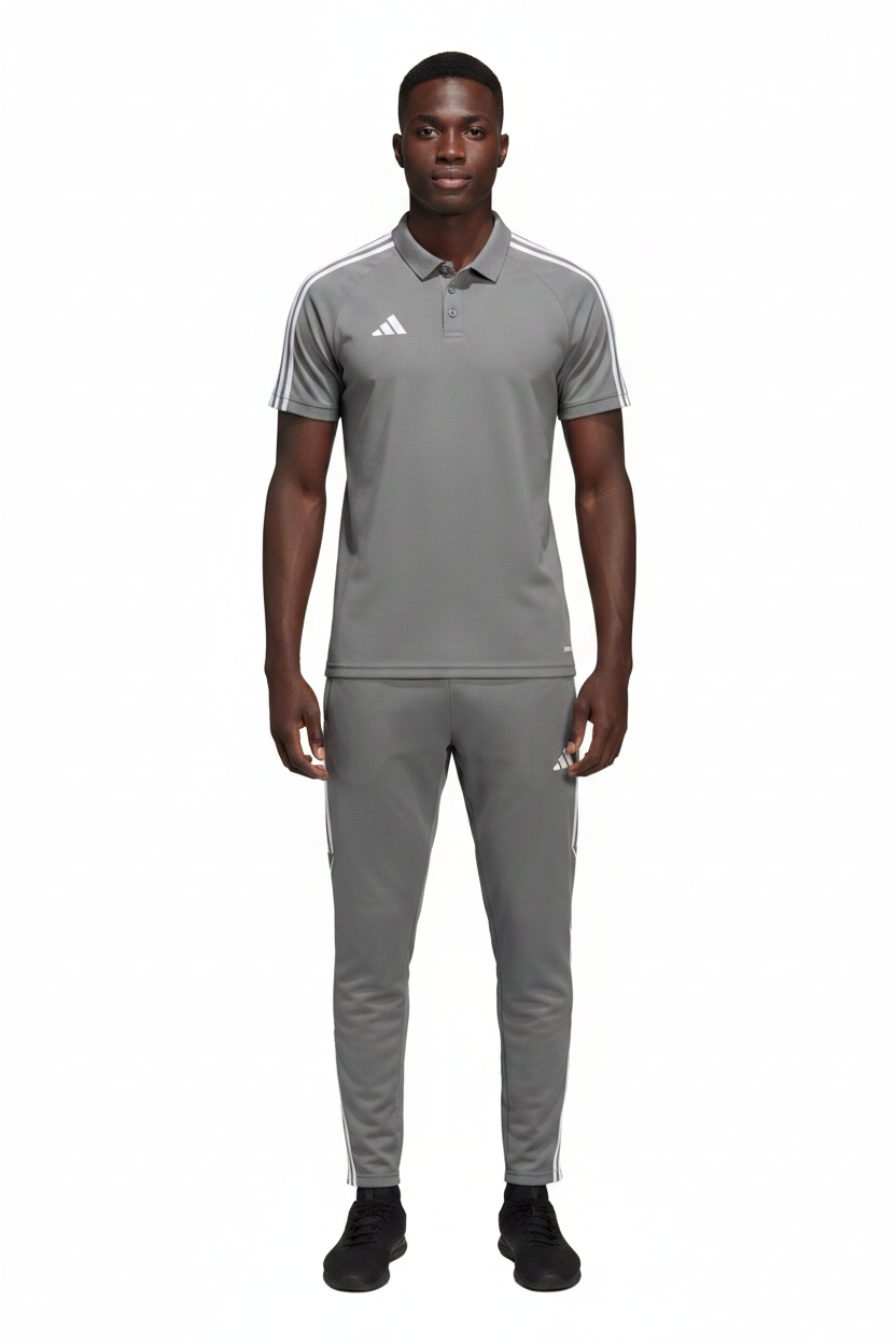 Ensemble T-shirt col roulé & Jogging Adidas (Gris)– Style Sport Premium