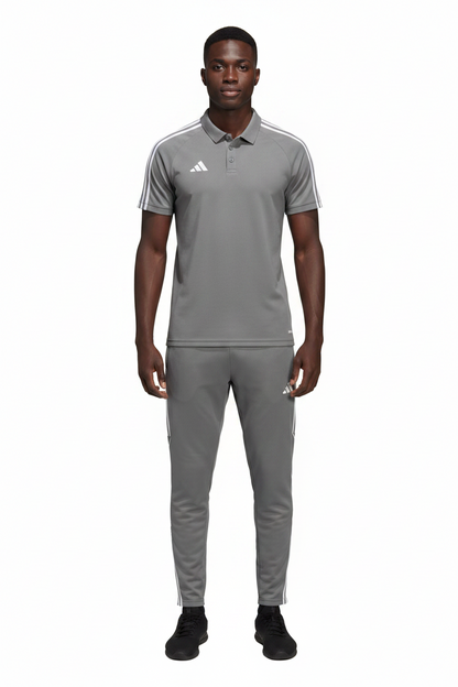 Ensemble T-shirt col roulé & Jogging Adidas (Gris)– Style Sport Premium