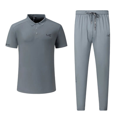 T-shirt col roule Ni-ke Air et pantalon jogging avec fermeture (Gris) TPJFMNS15