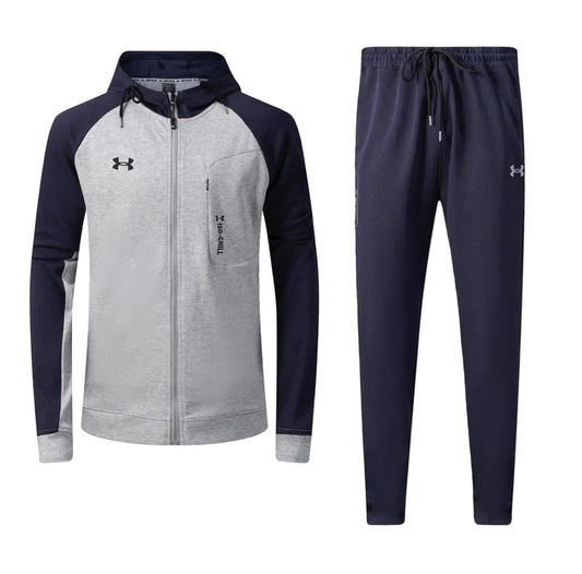 Ensemble survêtement Under Armour Gris/Marine avec capuche (coton) ECMSUA07