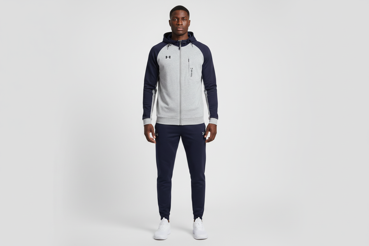 Ensemble survêtement Under Armour Gris/Marine avec capuche (coton) ECMSUA07