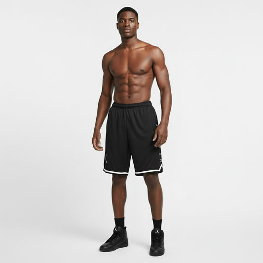 Short loisir Jordan noir (bande blanc) avec fermeture SSMSJ06