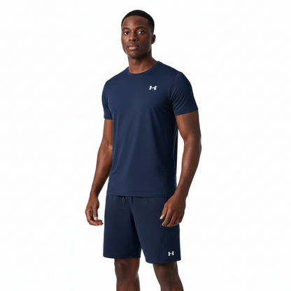 Ensemble de sport Under Armour Unisexe – T-shirt & Short (Marine)