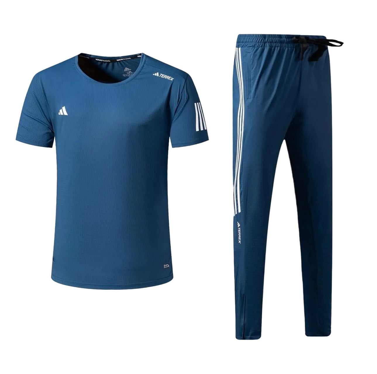 Ensemble Sport (Adi-das) – T-shirt & Pantalon Style Performance Bleu TPESMSA04