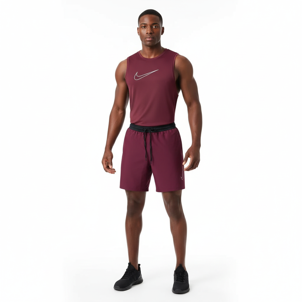 Ensemble de sport Débardeur avec short Nike swoosh (Rouge) MSEDSN11