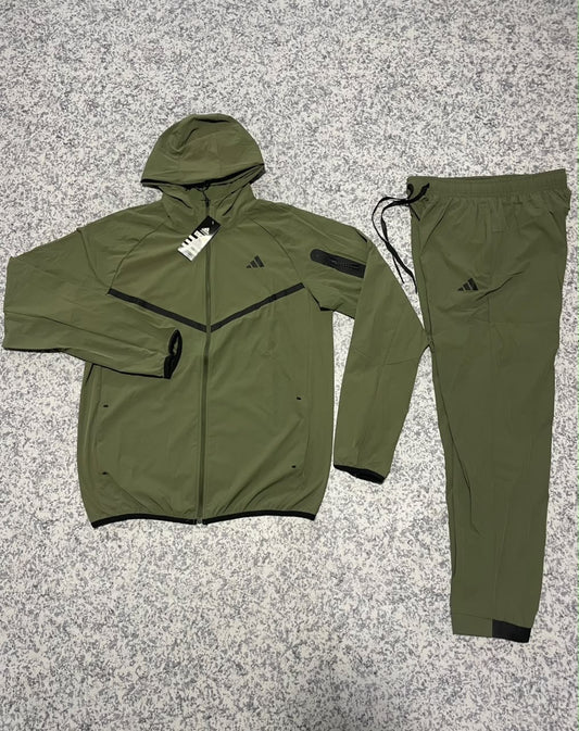Ensemble Survêtement fitness Adi-das swoosh avec Capuche Vert
