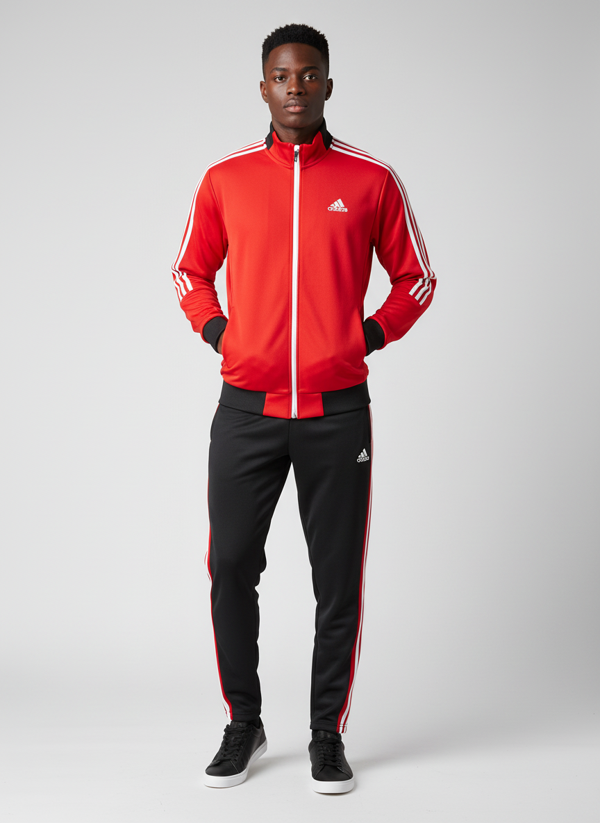 Ensemble Survêtement Loisir Adidas (rouge/noir) avec fermeture