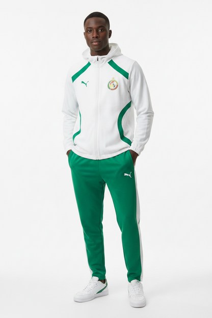 Ensemble Survêtement Senegal avec capuche (blanc/vert) 2026 SMSSC04