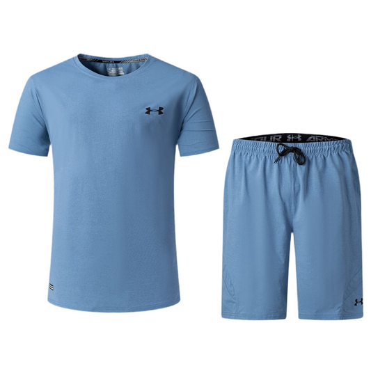 Ensemble de sport Under Armour Unisexe – T-shirt & Short (Bleu clair)