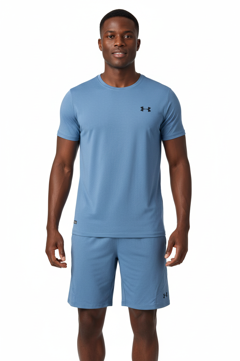 Ensemble de sport Under Armour Unisexe – T-shirt & Short (Bleu clair)