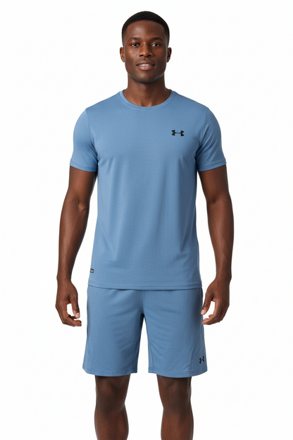 Ensemble de sport Under Armour Unisexe – T-shirt & Short (Bleu clair)