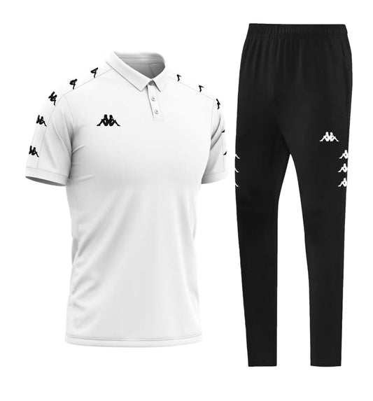 Ensemble Polo & Jogging Kappa (Blanc/Noir)– Style Sport Premium