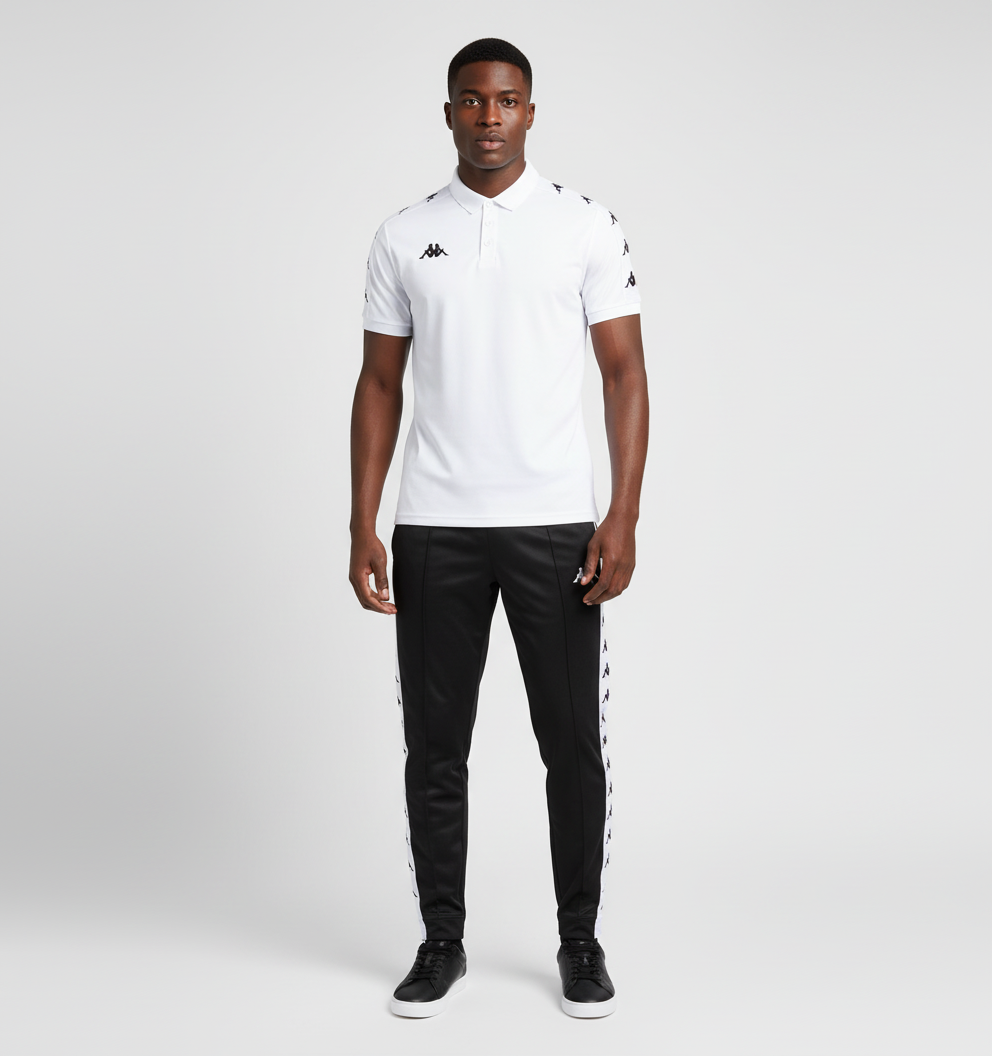 Ensemble Polo & Jogging Kappa (Blanc/Noir)– Style Sport Premium