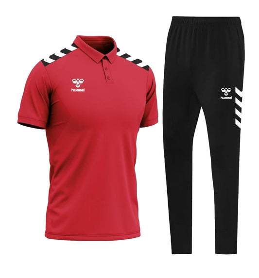 Ensemble Polo & Jogging Hummel (rouge/noir)– Style Sport Premium