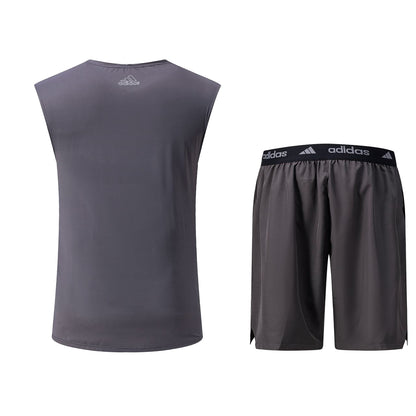 Ensemble de sport Débardeur avec short Adidas (Gris) MSEDSA03