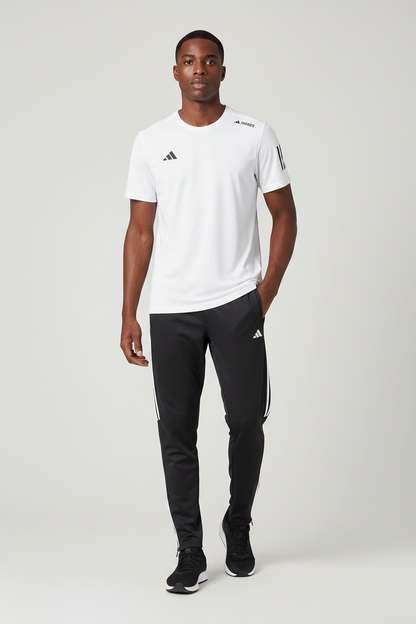 Ensemble Sport (Adi-das) – T-shirt & Pantalon Style Performance Blanc TPESMSA06