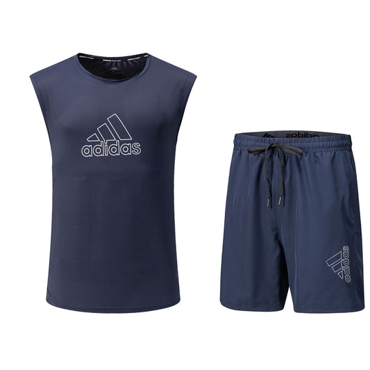 Ensemble de sport Débardeur avec short Adidas (Marine) MSEDSA05