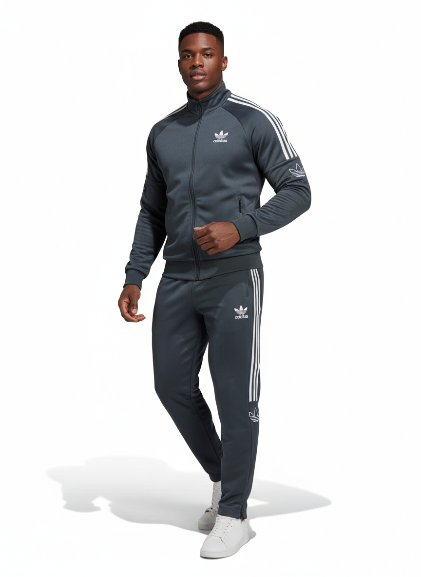 Ensemble Survêtement Loisir Adidas (Gris Foncé) avec fermeture