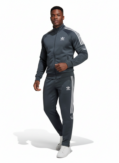 Ensemble Survêtement Loisir Adidas (Gris Foncé) avec fermeture
